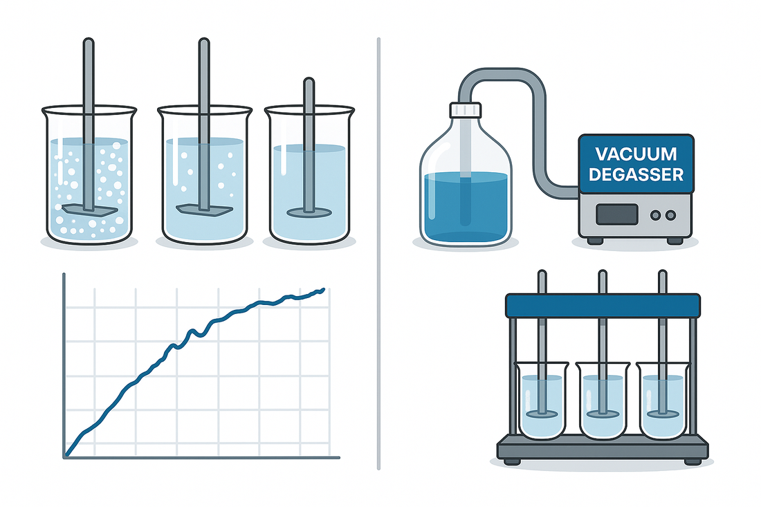 Dissolution medium degassing vs non-degassing comparison banner