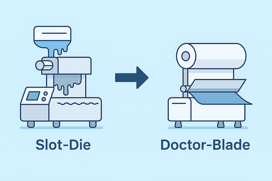 Doctor-blade coater applying a uniform wet film for ODF manufacturing